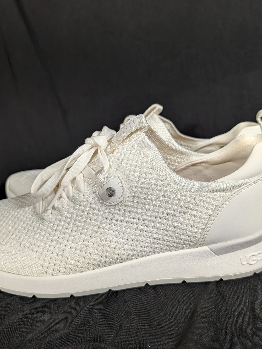 UGG Women’s Knit Lace-Up Sneakers in Cream